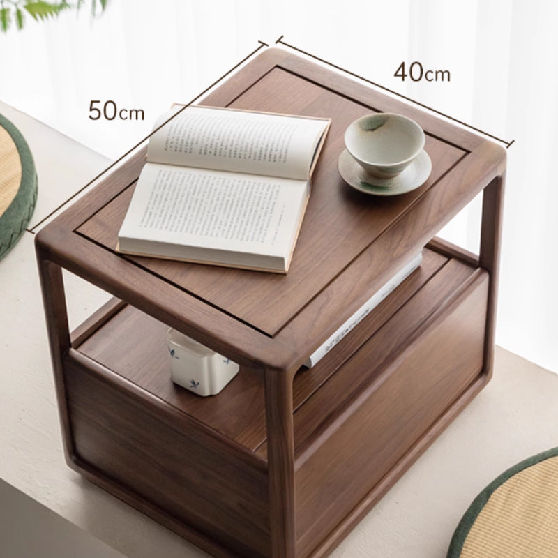 Aria Solid Black Walnut Bedside Table – view 6