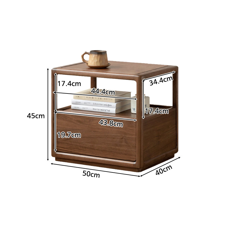 Aria Solid Black Walnut Bedside Table – view 8