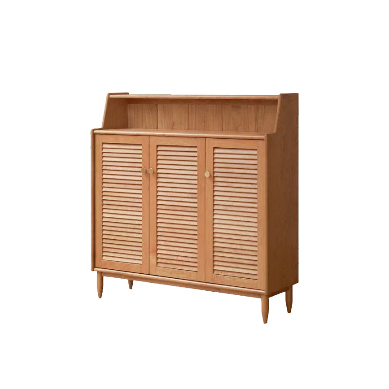 Selena Solid Cherry Louvered Shoe Cabinet – view 8