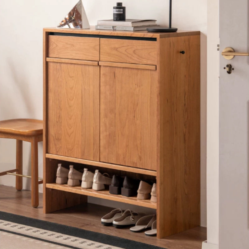 Ulrich Shoe Cabinet in Solid Cherry Wood with Pinewood, 80cm 110cm 140cm – view 3