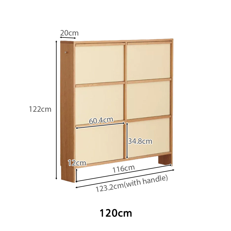 Vincenza Solid Cherry Ultra-Thin Shoe Cabinet 65cm 120cm – view 12