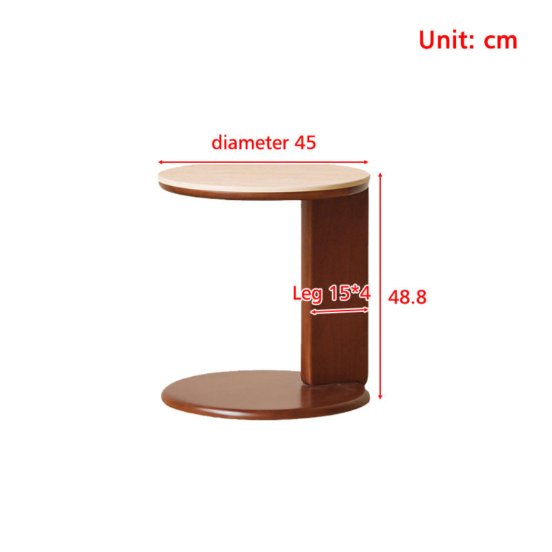 Samantha Solid Liriodendron Round Coffee Table Side Table Set with Ceramic – view 9
