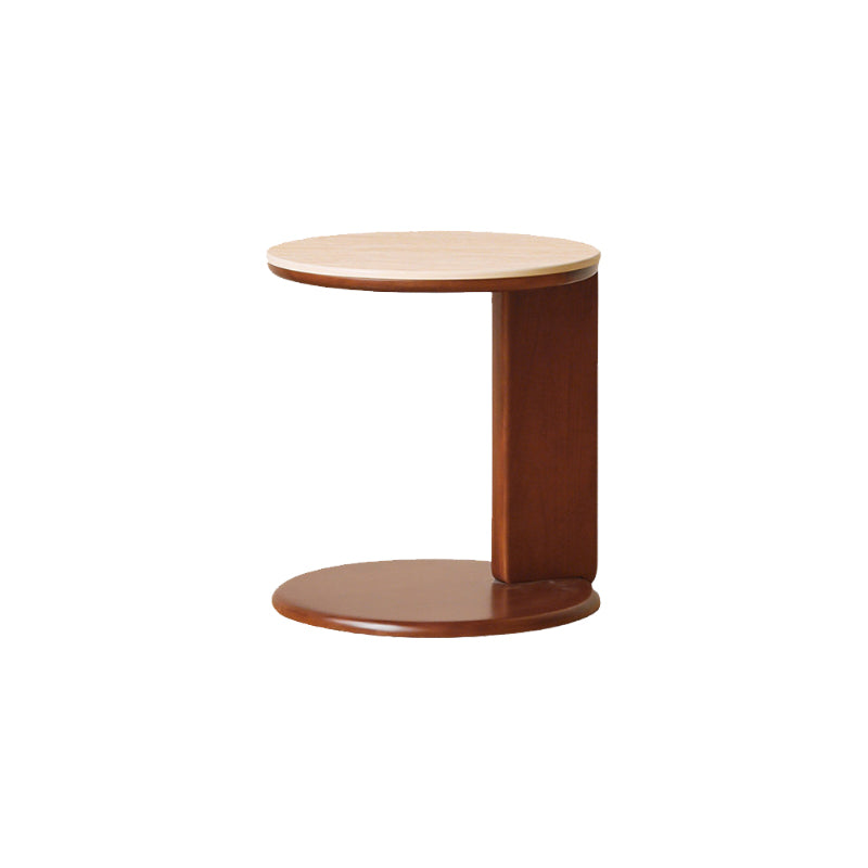 Samantha Solid Liriodendron Round Coffee Table Side Table Set with Ceramic – Side Table, view 8