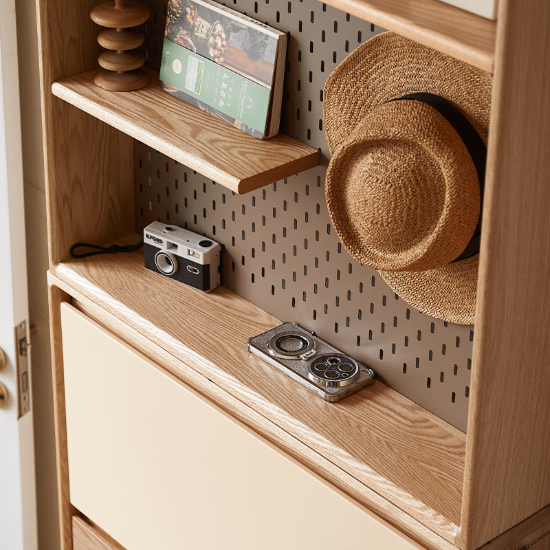 Virgil Solid American Oak & Liriodendron Ultra-Thin Shoe Cabinet 80cm – view 10