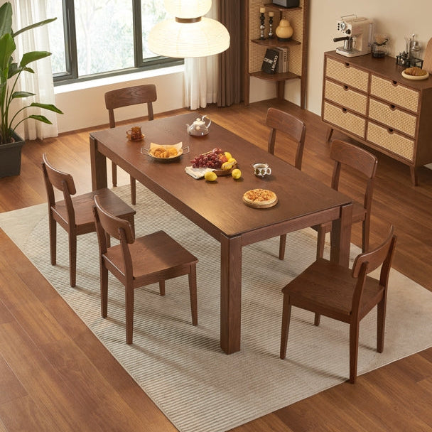 Edele Solid American Oak Dining Table in Walnut Finish 160cm / 180cm – view 9