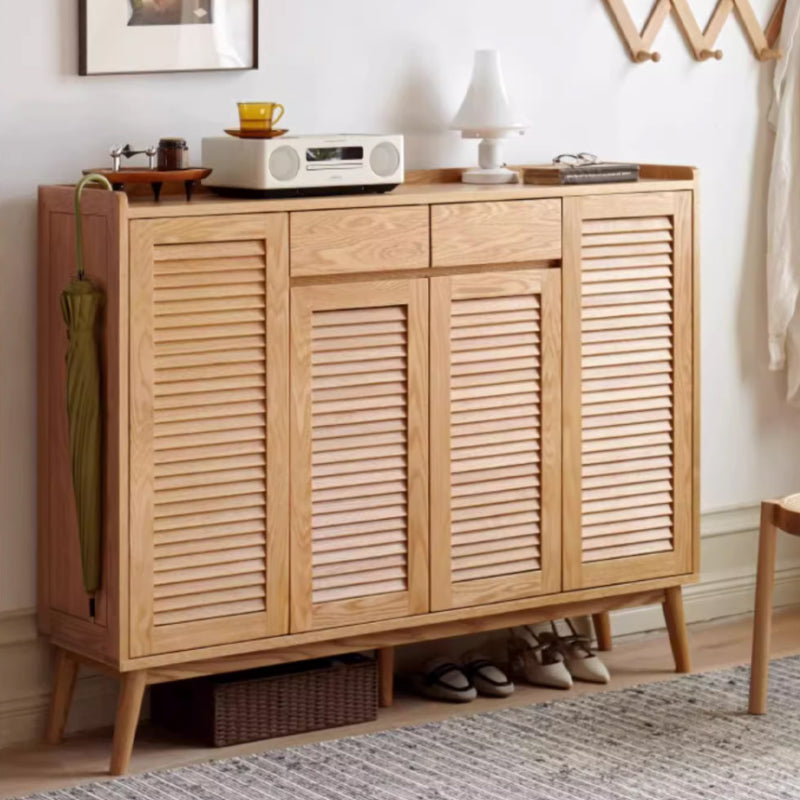 Faith Solid Oak Shoe Cabinet 140cm – view 2