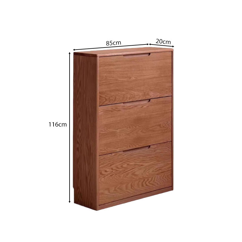 Donald Solid Oak Ultra-Thin Shoe Cabinet 85cm – view 6