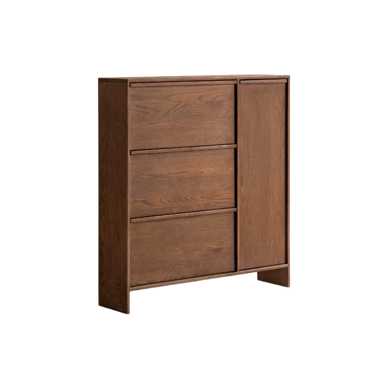 Josie Ultra-Thin Flip-Down Shoe Cabinet in Solid Oak with Pinewood, 80cm 120cm – view 11