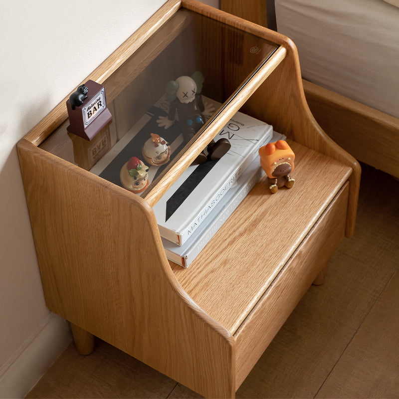 Keith Solid Rubberwood Bedside Table – view 5