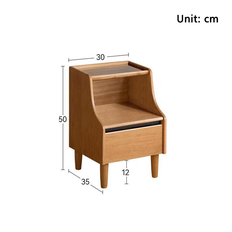 Keith Solid Rubberwood Bedside Table – view 7