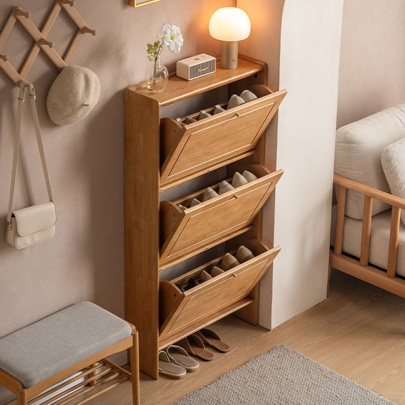 Viktor Solid Rubberwood Ultra-Thin Shoe Cabinet 65cm – view 2