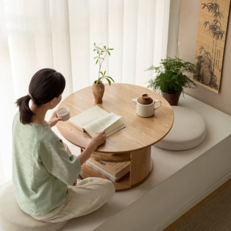 Sonia round Fraxinus mandshurica wood coffee table – view 9