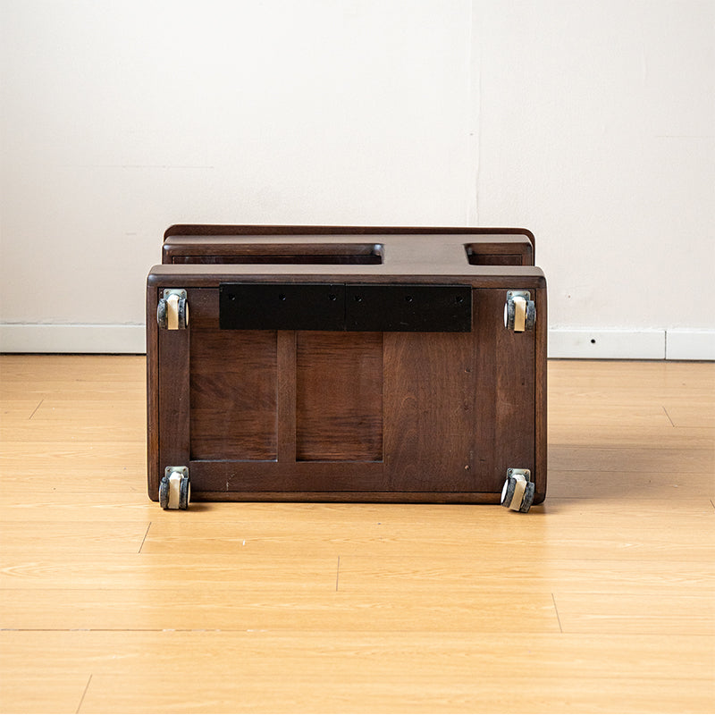 Stacy Height-Adjustable Mobile Wooden Side Table in Solid Merpauh – view 8
