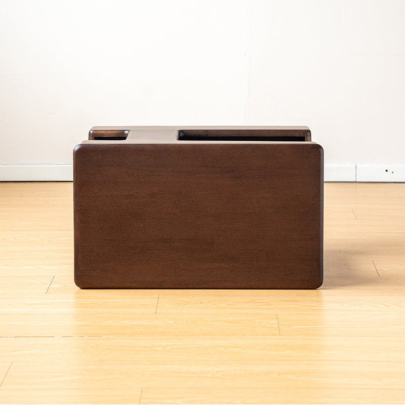 Stacy Height-Adjustable Mobile Wooden Side Table in Solid Merpauh – view 9