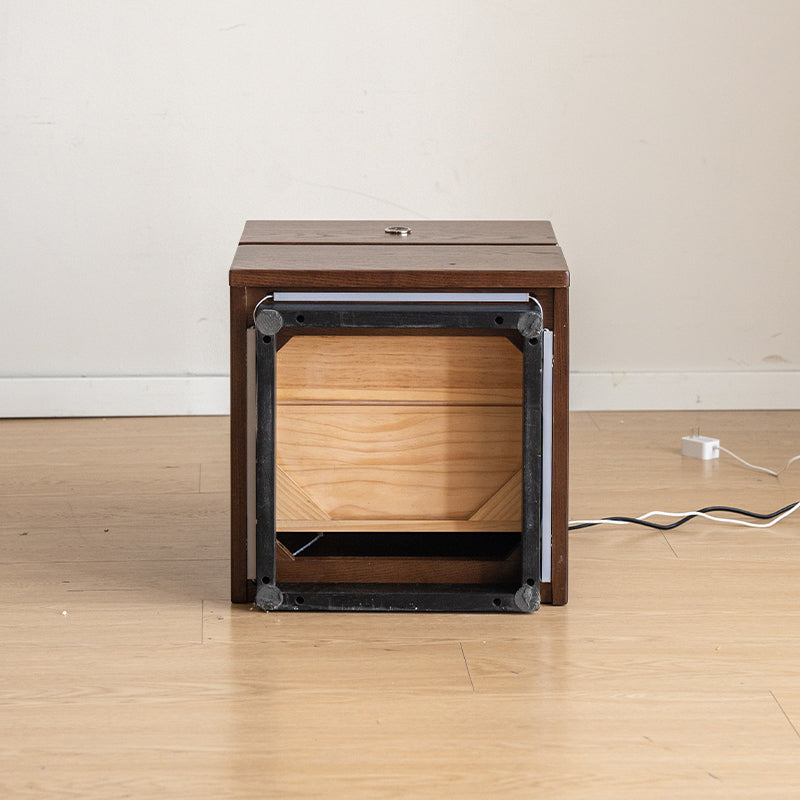 Stephanie Wooden Side Table in Solid Ash with Fingerprint Lock and LED – view 5