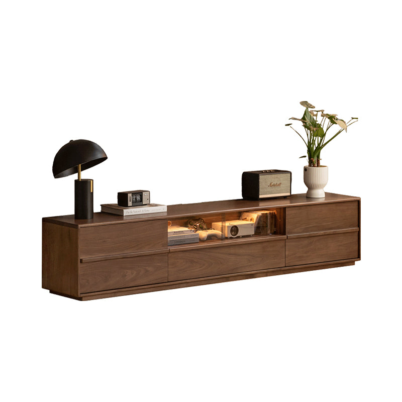 Teresa solid black walnut TV unit with 3 drawers – view 8