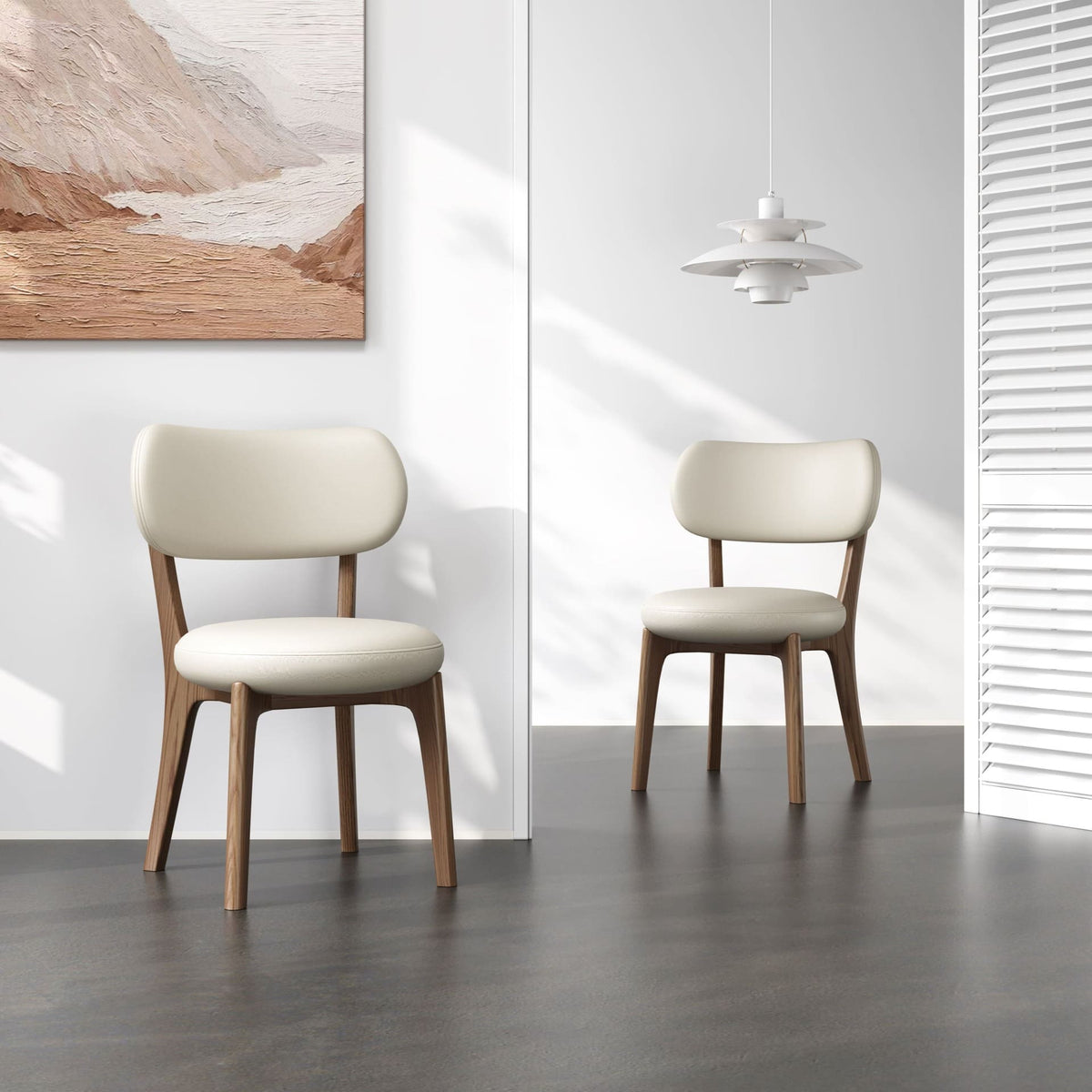 Mezzo Upholstered Dining Chair, Solid Ash Legs 42cm – view 2