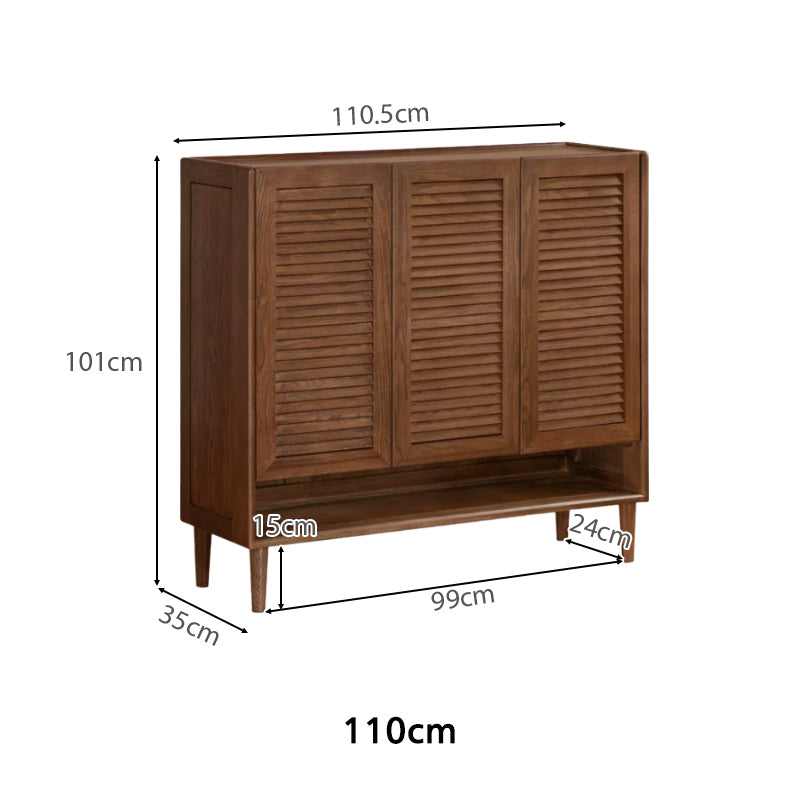 Ursula Solid Oak Wooden Shoe Cabinet with Open Shelf 75cm / 110cm – view 12