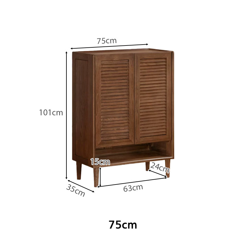 Ursula Solid Oak Wooden Shoe Cabinet with Open Shelf 75cm / 110cm – view 14