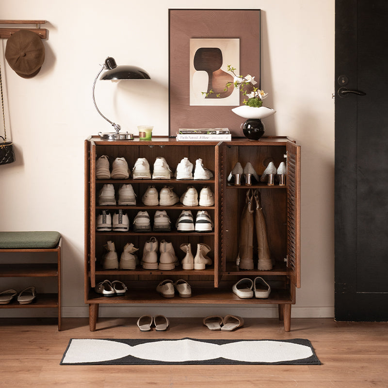 Ursula Solid Oak Wooden Shoe Cabinet with Open Shelf 75cm / 110cm – view 2