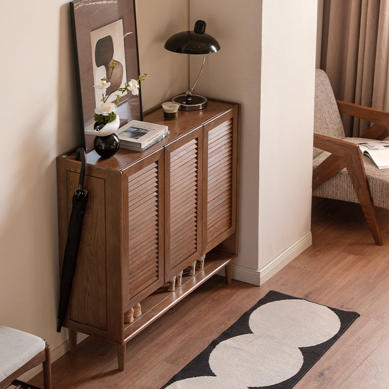 Ursula Solid Oak Wooden Shoe Cabinet with Open Shelf 75cm / 110cm – view 6