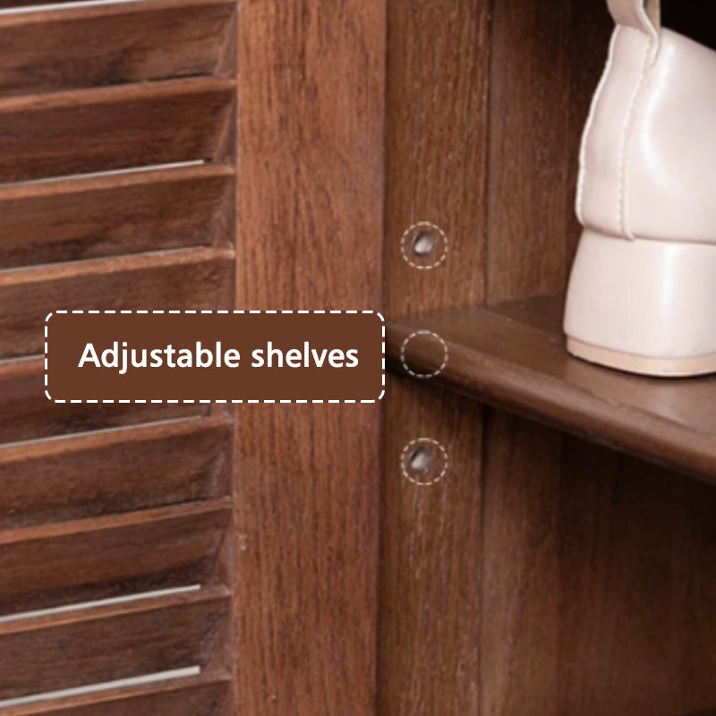 Ursula Solid Oak Wooden Shoe Cabinet with Open Shelf 75cm / 110cm – view 9