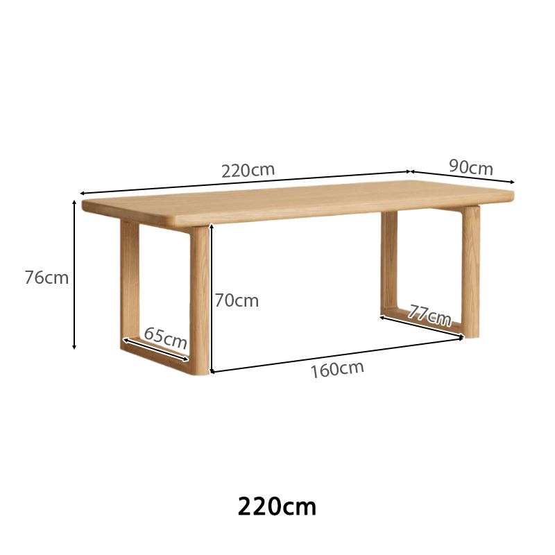 Vesper solid ash dining table in natural wood colour – view 15