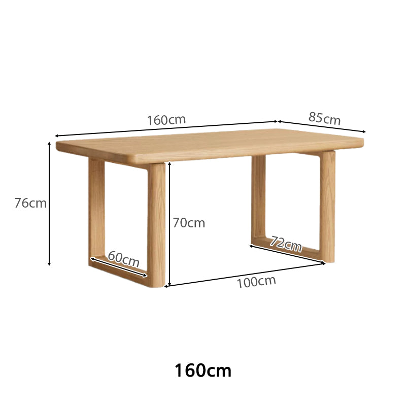 Vesper solid ash dining table in natural wood colour – view 9