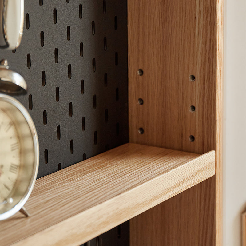 Viola Solid American Oak Narrow Storage Cabinet with Pegboard 60cm – view 10