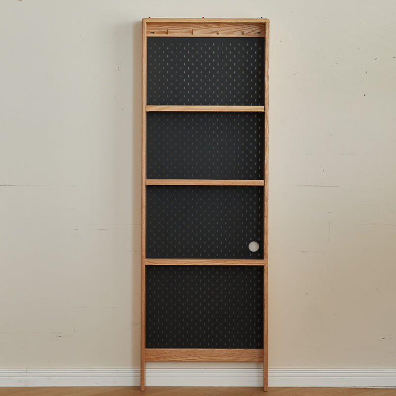 Viola Solid American Oak Narrow Storage Cabinet with Pegboard 60cm – view 4