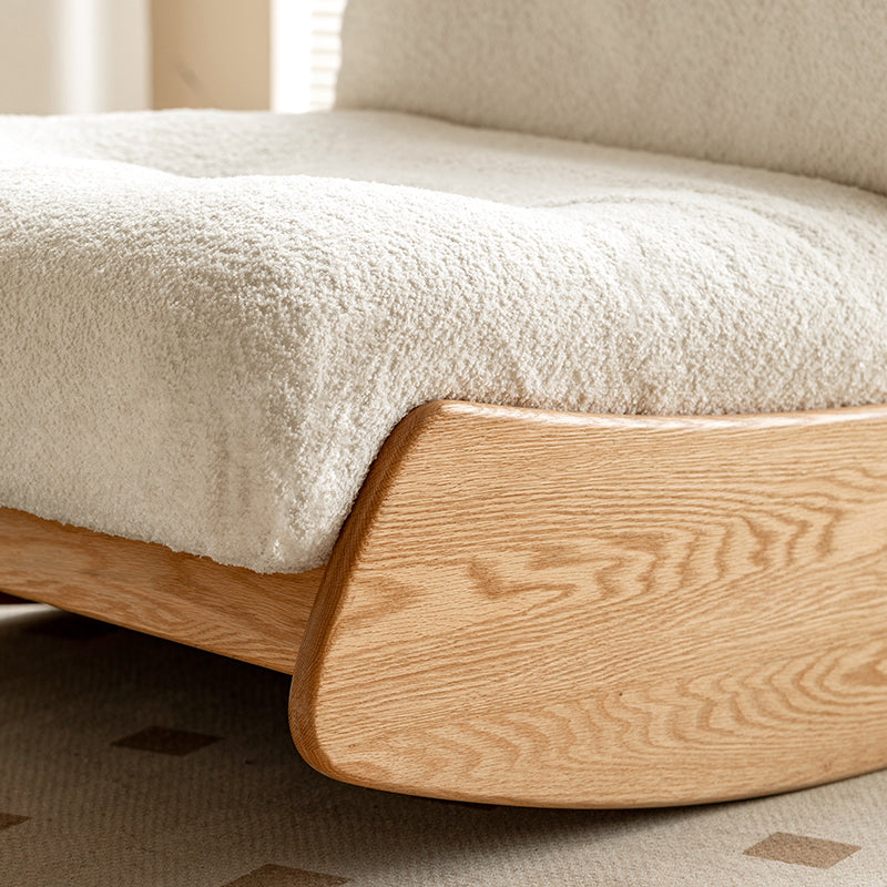 Virginia Faux Shearling Accent Chair on a Solid American Oak Base – view 10