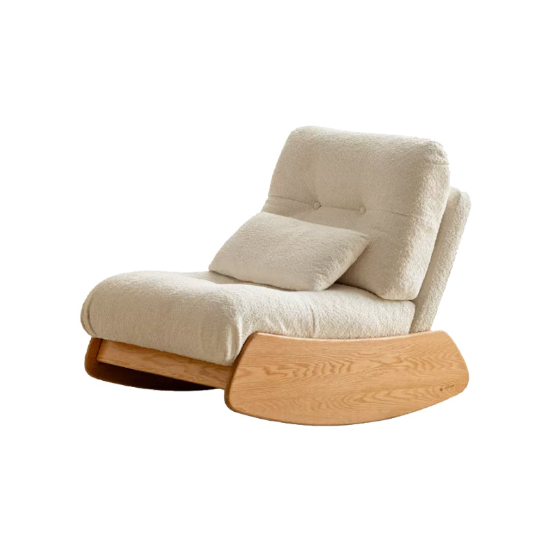 Virginia Faux Shearling Accent Chair on a Solid American Oak Base – view 11