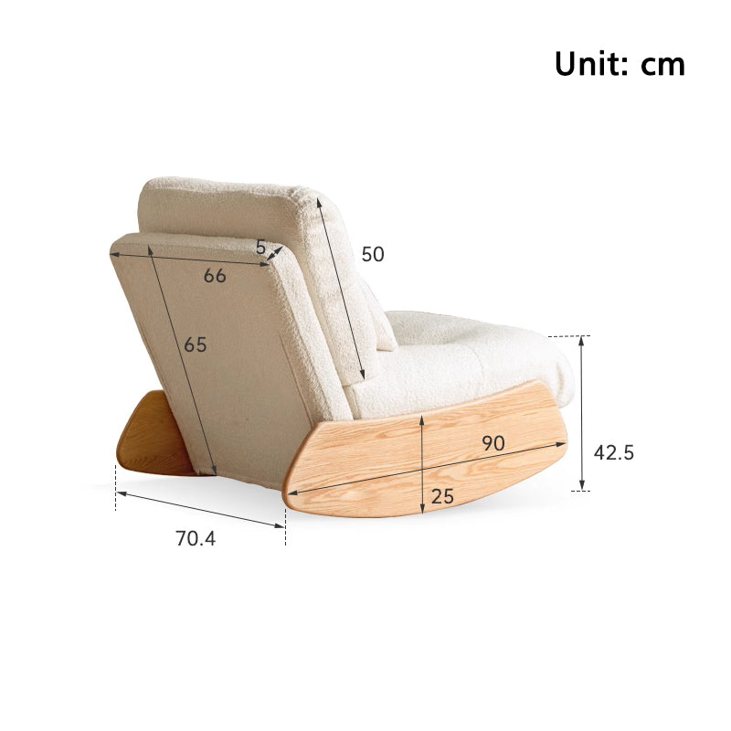 Virginia Faux Shearling Accent Chair on a Solid American Oak Base – view 13