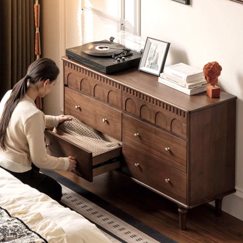 Brittany Chest of Drawers, Solid Black Walnut with Pinewood 63cm 83cm 123cm – view 4