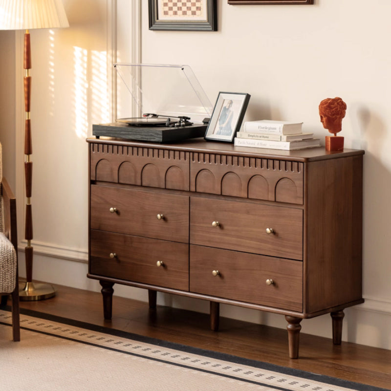 Brittany Chest of Drawers, Solid Black Walnut with Pinewood 63cm 83cm 123cm – view 5