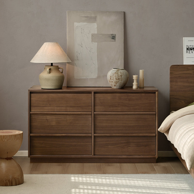 Carmela Solid Black Walnut Chest of Drawers 131cm