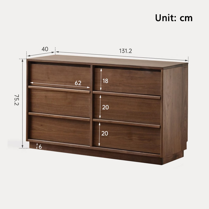 Carmela Solid Black Walnut Chest of Drawers 131cm – view 13
