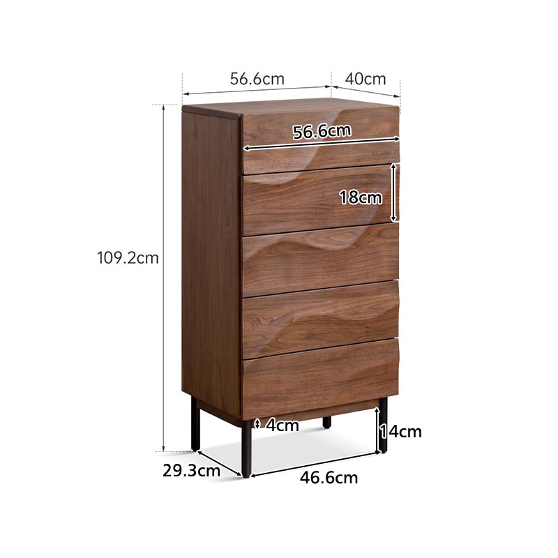 Bertram Solid Black Walnut Chest of Drawers 56cm – view 11