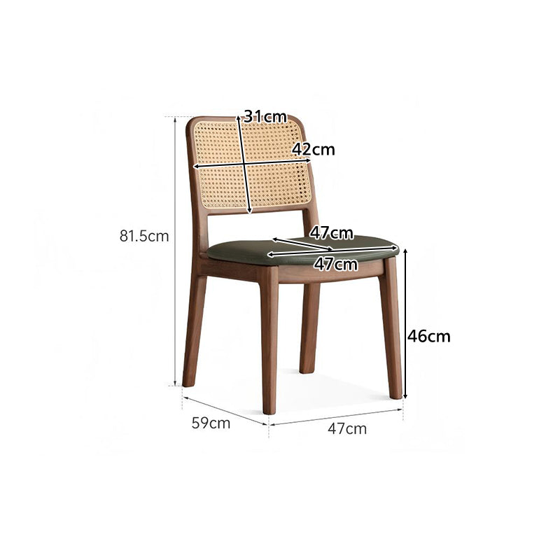 Candace Solid Black Walnut Dining Chair with Upholstered Seat – view 6