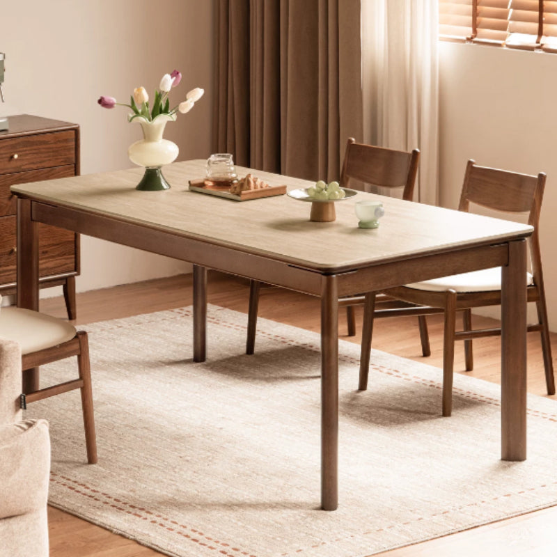 Wilfred solid pear wood dining table with ceramic