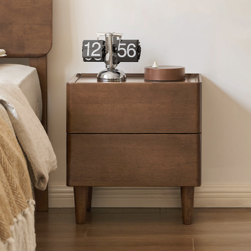 Winston rubberwood bedside table in walnut colour