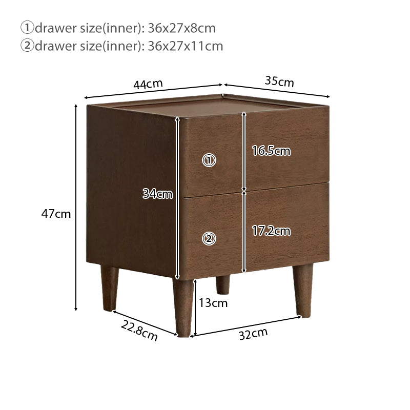 Winston rubberwood bedside table in walnut colour – view 10