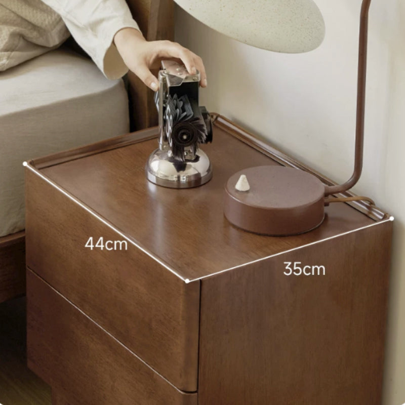 Winston rubberwood bedside table in walnut colour – view 8