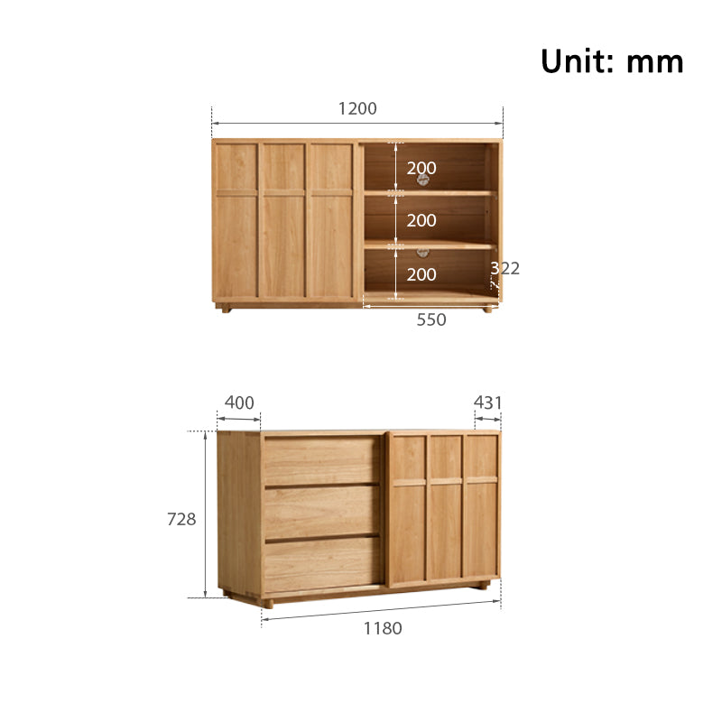 Theresa Rubberwood Chest of Drawers 120cm – view 10