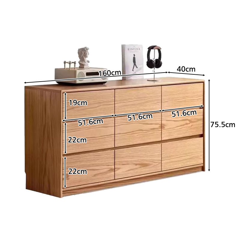 Travis Solid American Oak Chest of Drawers 81cm / 160cm – view 11