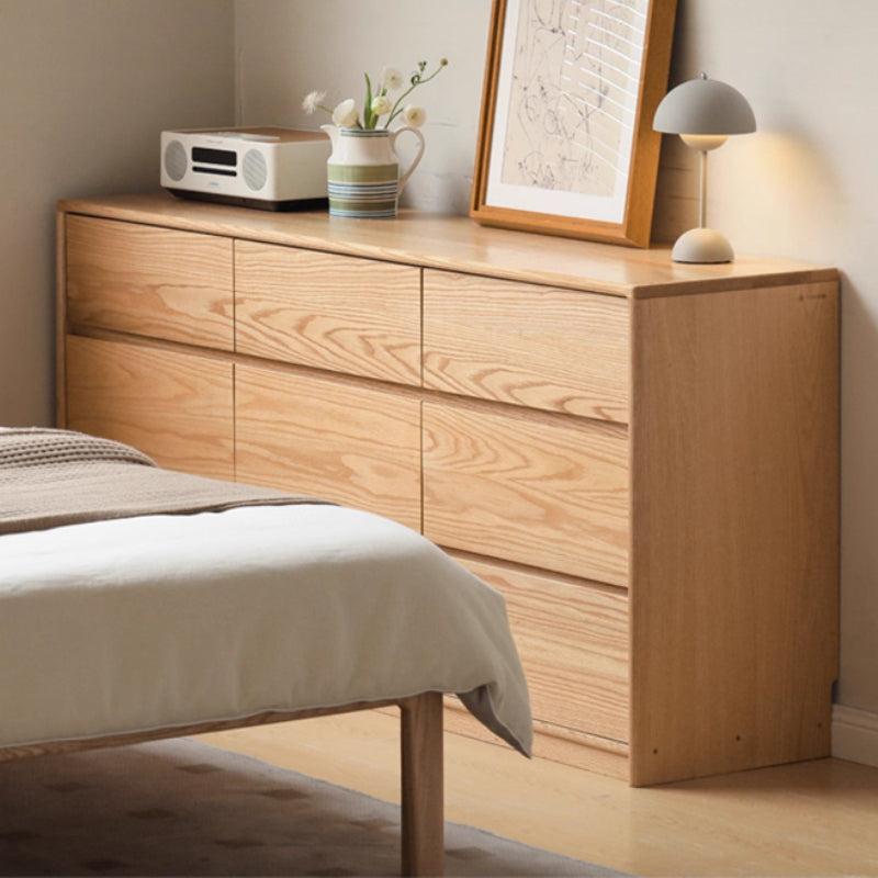 Travis Solid American Oak Chest of Drawers 81cm / 160cm – 160cm, view 7