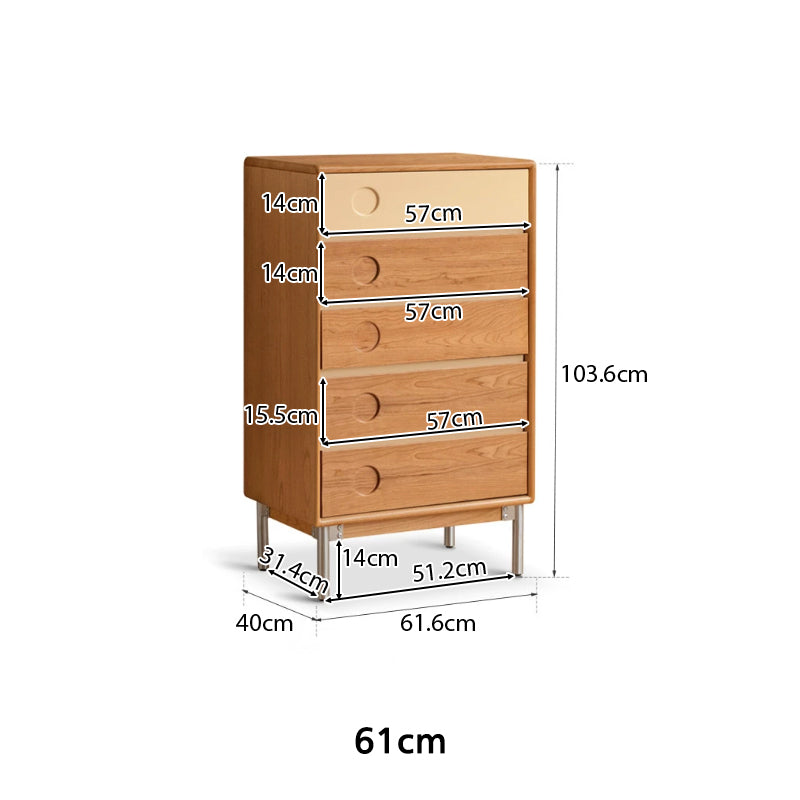 Esme Solid Cherry Wood Chest of Drawers 61cm / 121cm / 150cm – view 17