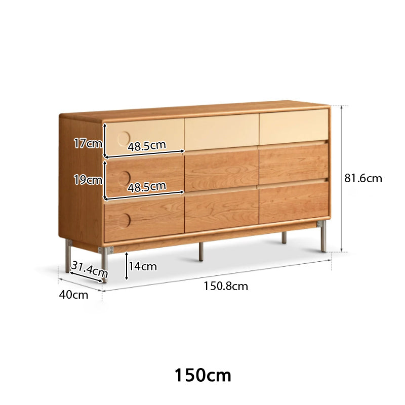Esme Solid Cherry Wood Chest of Drawers 61cm / 121cm / 150cm – view 8