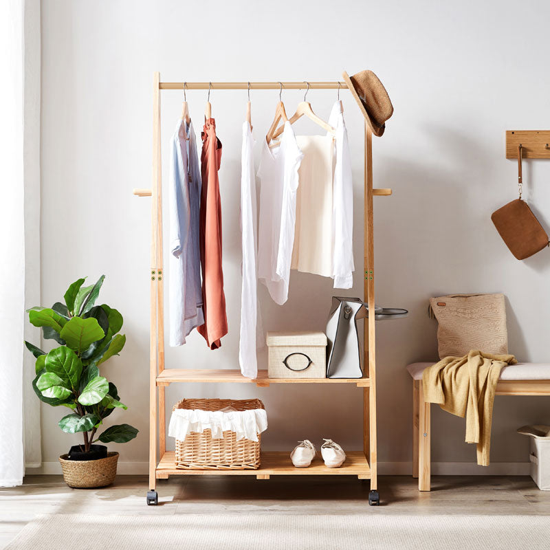 Dominique Rubberwood Coat Rack with Shelf, 2 Sizes – view 2