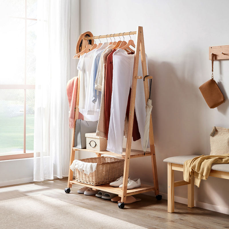 Dominique Rubberwood Coat Rack with Shelf, 2 Sizes – view 3